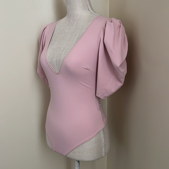 🆕 Free People Va Va Voop Bodysuit In Soft Pink - Picture 6 of 12